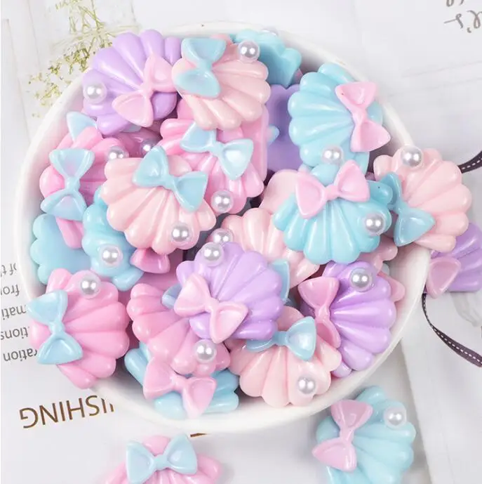 Резиновый кабошон Kawaii Лук в виде ракушки головистой формы украшений DIY