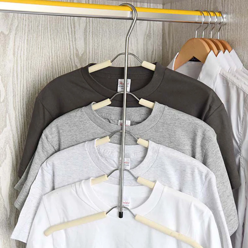 

Multi-Layer Stainless Steel Clothing Storage Rack In The Form Of Fish Bone Hanger For Clothes Drying
