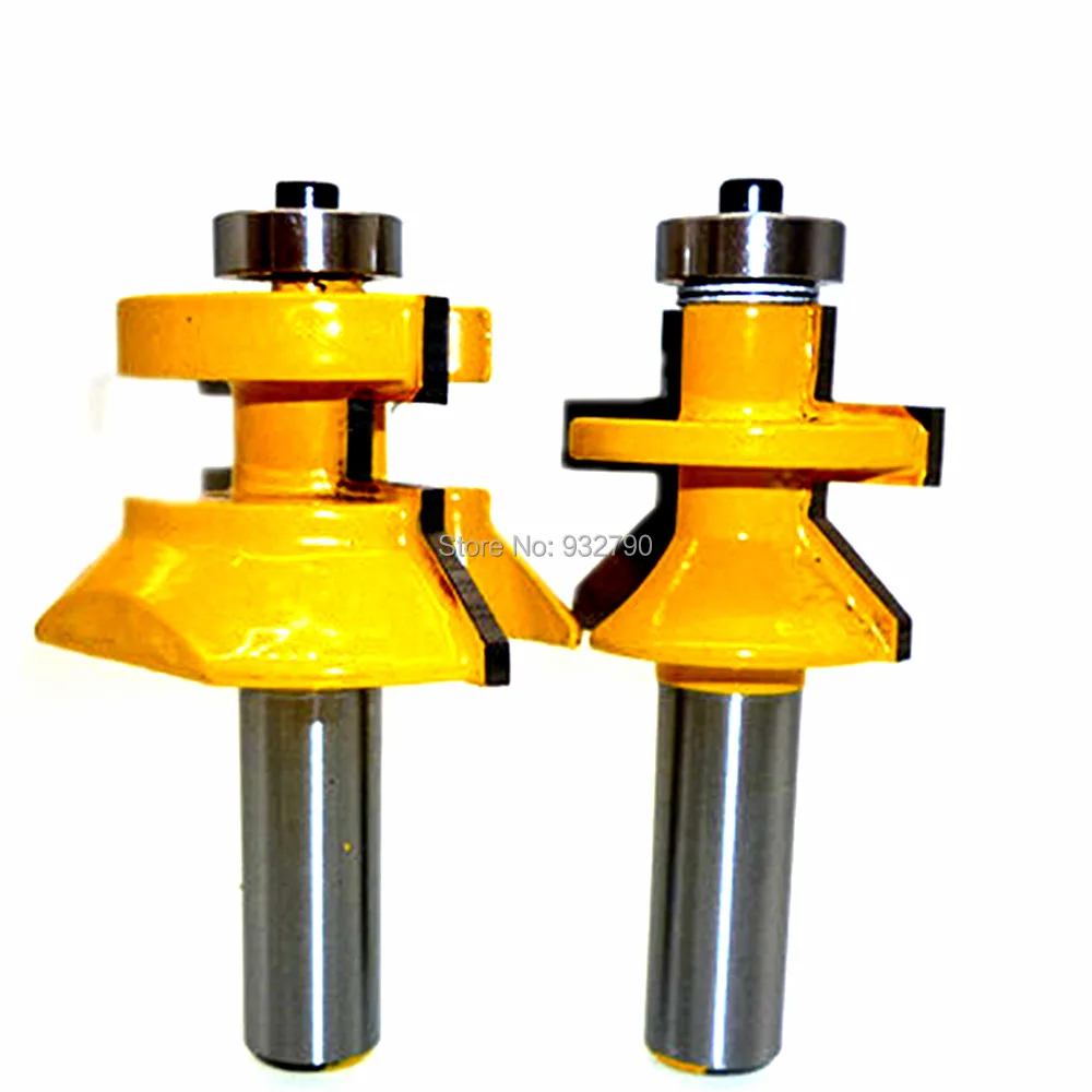 2pcs 1/2" Shank Tipped Router Bit Frame Edge Joint Tenon Cutter