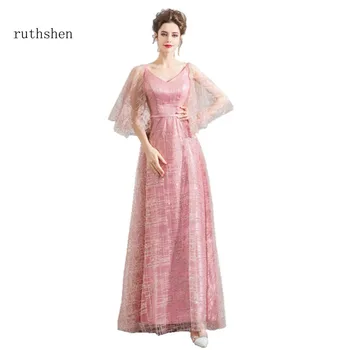 

ruthshen Latest Design Floor Length Prom Dresses Sexy V Neck Vestidos Festa Curto Cheap Vestido De Festa Special Party Dress