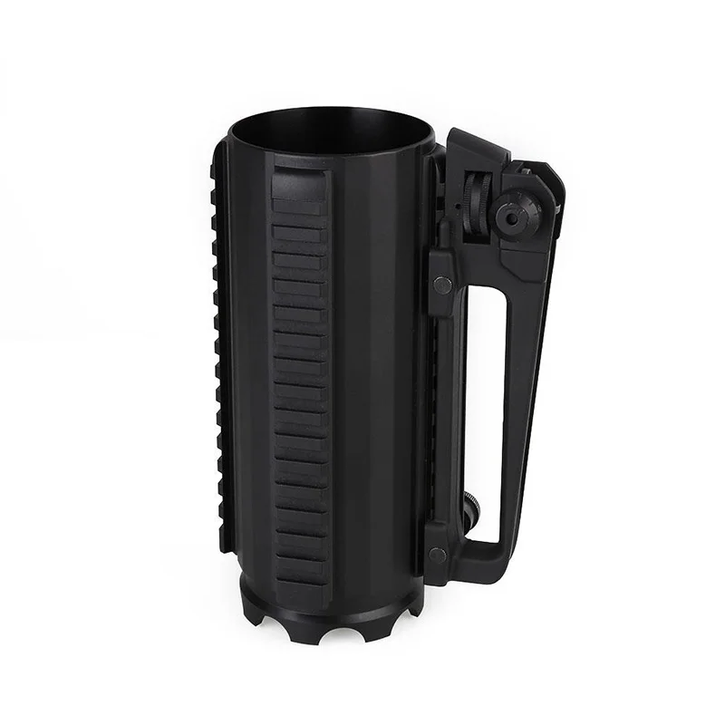 Taza táctica Multi función aleación de aluminio mango desmontable agua caliente cerveza café beber herramienta al aire libre Camping