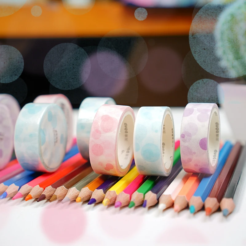 

1PC Cute Kawaii Bubble Masking Washi Tape DIY Decorative Adhesive Tape For Diary Scrapbooking Decoration Office School Supplies