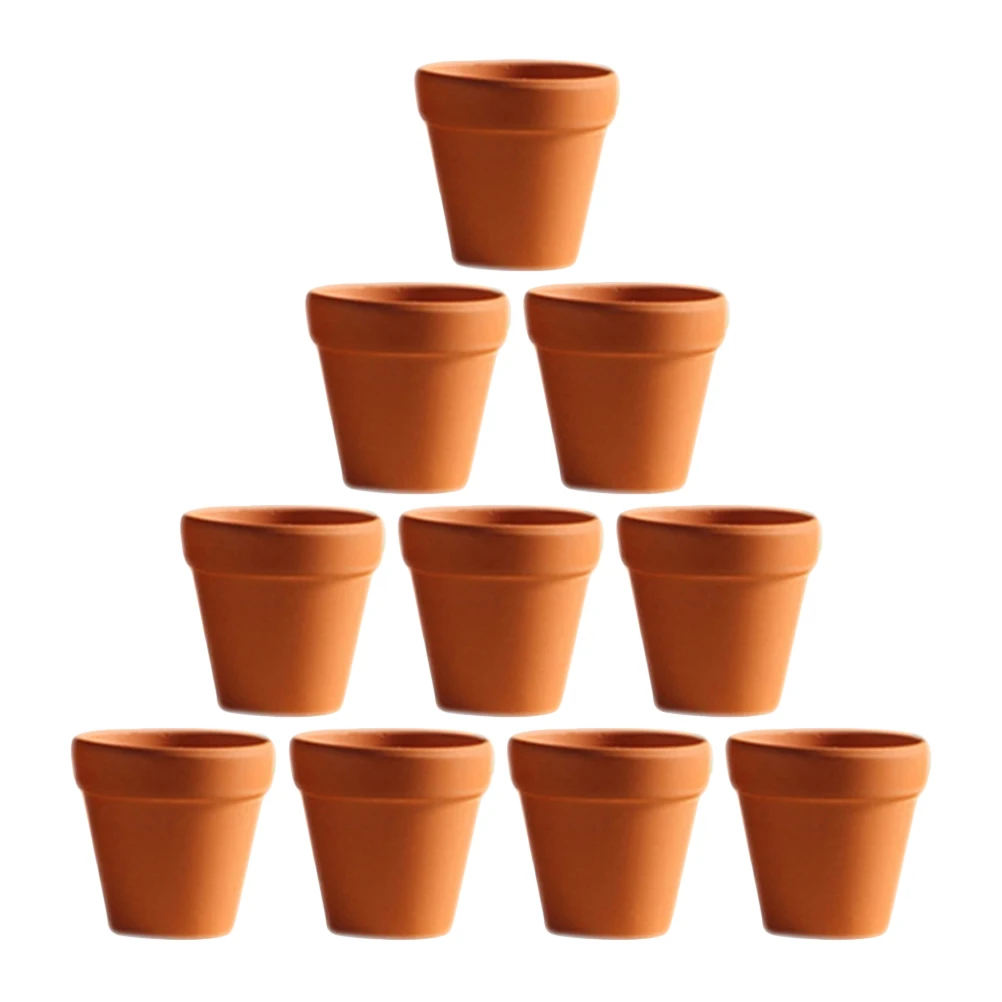 

10Pc 3x3cm Mini Terracotta Flowerpot Clay Ceramic Pottery Planter Cactus Flower Nursery Pots for Plants Crafts Wedding Favor A20