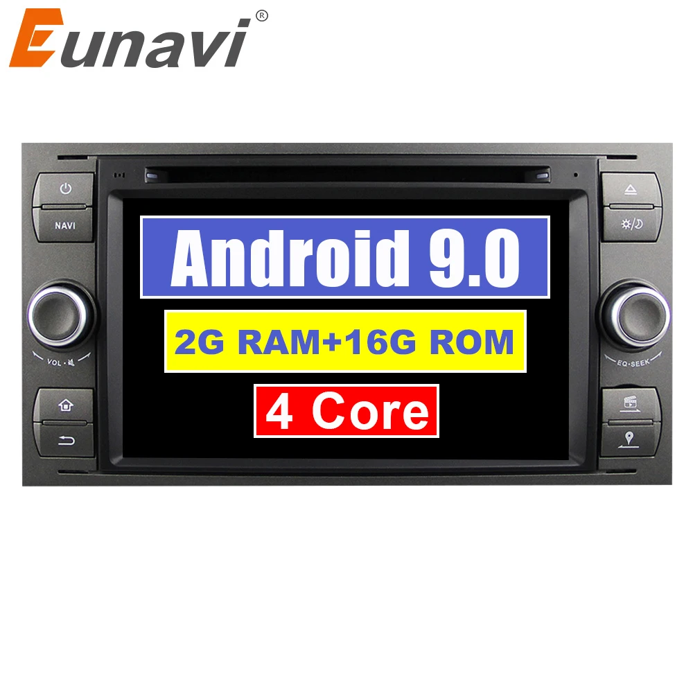 

Eunavi 7" in dash 2 din Android 9.0 Car DVD Player Car GPS stereo OBD2 for Ford C-Max Fiesta Fusion Kuga Mondeo Focus with radio
