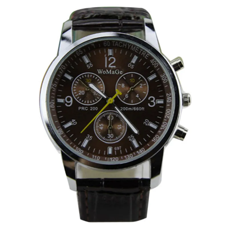 

men watch 2017 male top hot New Men's Round Dial Faux Leather Strap Watch Quartz Wrist Watch Fashionable relogio clock 170405//