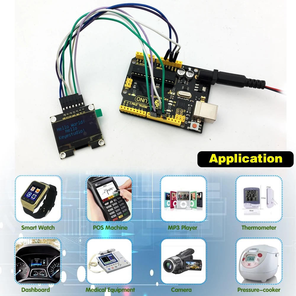 Модуль графического дисплея Keyestudio IIC SPI 1 3 "128x64 OLED V2.0 для Arduino UNO R3|oled module spi|spi
