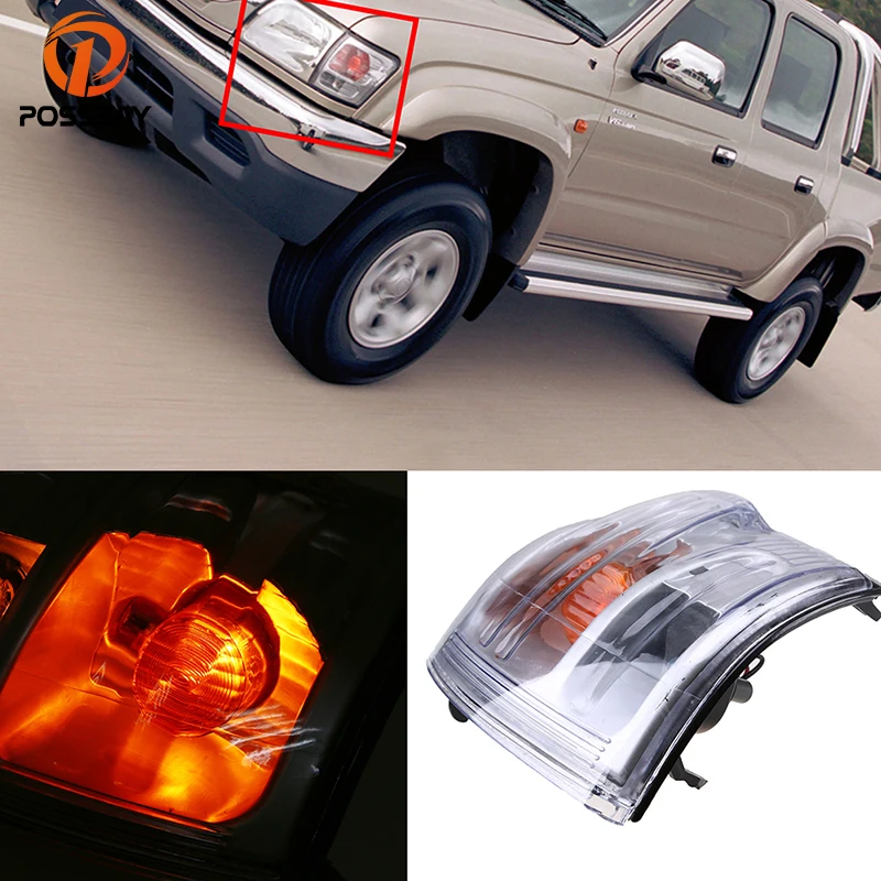 Posbay автомобильный прозрачный угловой светильник s для Toyota Hilux 2001 2002 2003 2004 2005 подтяжка лица передний указатель поворота Янтарный габаритный светильник