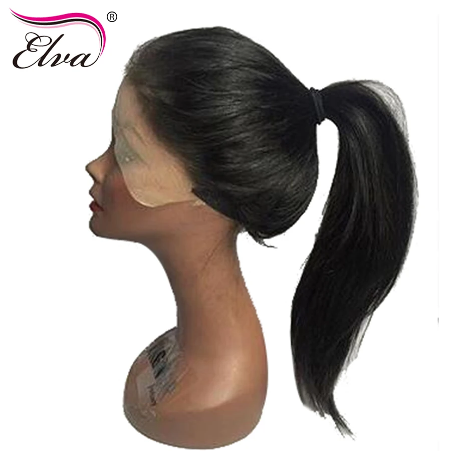 Elva font b Hair b font 180 Density 360 Lace Frontal Wigs Pre Plucked With Baby