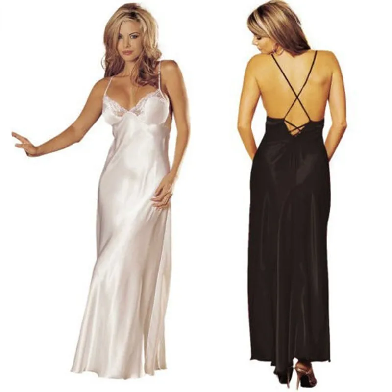 long black satin nightdress