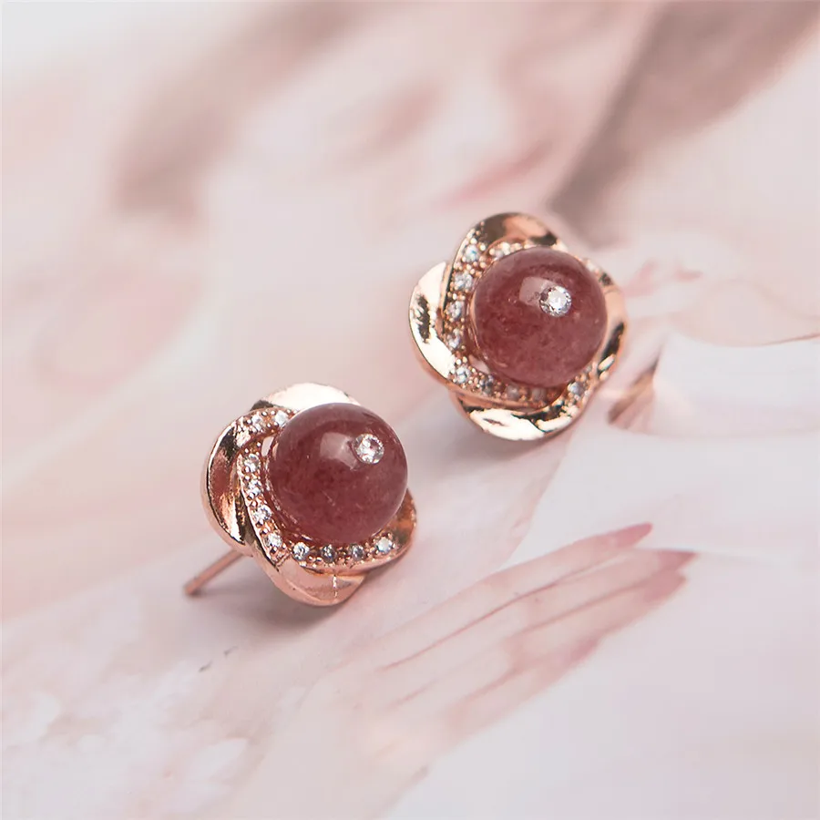 925 Sterling Silver Fine Jewelry Woman Earrings Red Genuine Natural