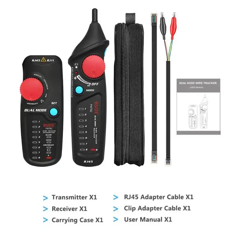 BSIDE FWT82 двойной режим сетевой кабель трекер провода Тонер RJ45 RJ11 Ethernet LAN Tracer анализатор детектор линия искатель