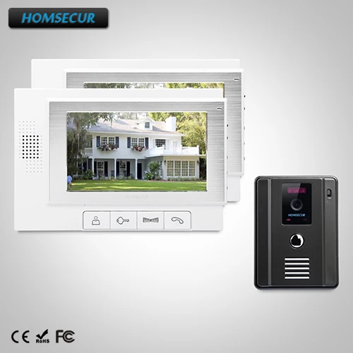 

HOMSECUR 7" Video Door Phone Intercom System+IR Night Vision For Home Security TC011-B+TM702-W
