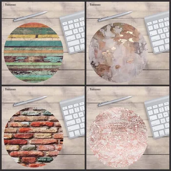 

Yuzuoan Wood Stone Texture Keyboard Gaming Round MousePads Size for 20X20CM And 22X22CM Speed Version Gaming Mousepads