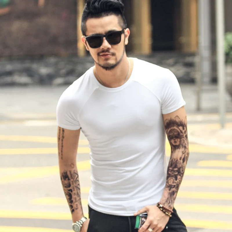 2018 nuevos hombres ocasionales Camisetas Camiseta de manga corta algodón Tops O cuello verano Camisetas Slim marca 2018 nuevos hombres ocasionales Camisetas Camiseta de manga corta algodón Tops O cuello verano Camisetas Slim marca