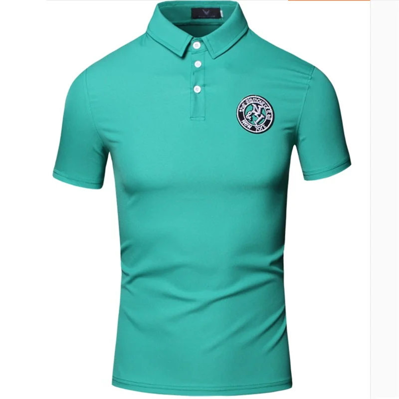  High Quality Brand Summer printing Short Sleeve Polo Shirt Man Fashion Pure color Embroidery Casual