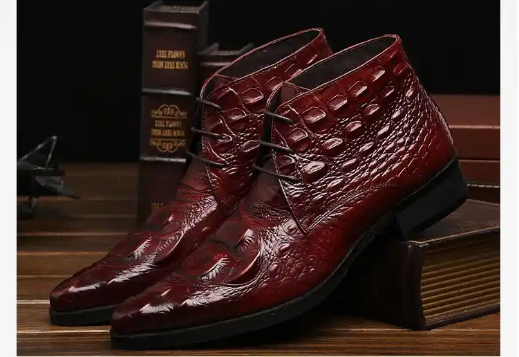red alligator shoes