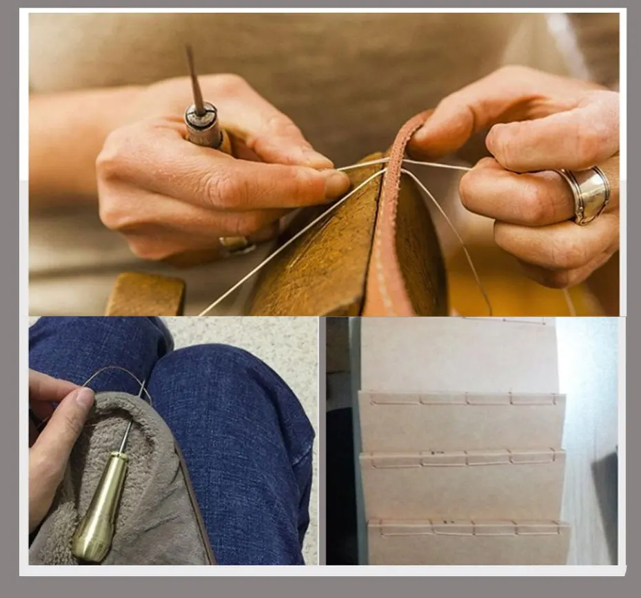 Холст Кожа швейная обувь инструмент для ремонта шило ручная строчка конус кожевенное ремесло иглы Набор ниток кожаные материалы для рукоделия Шитье