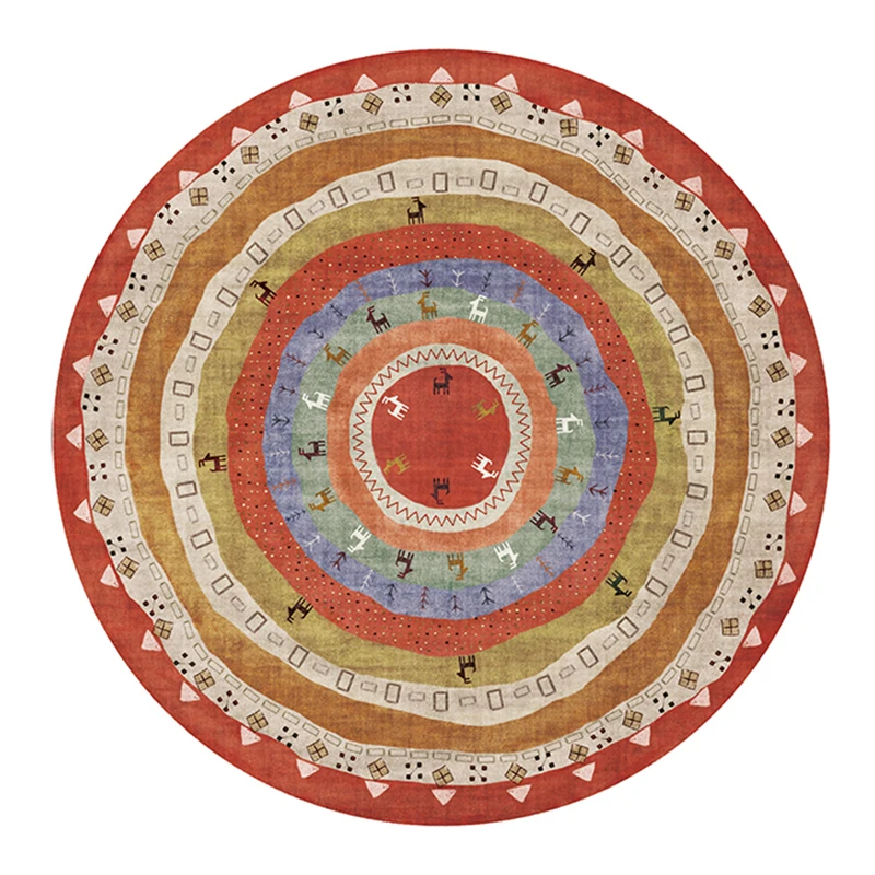 Ретро Индийский Мандала Круглый ковер для гостиной круглый коврик с цветочным принтом для детской комнаты большой геометрический Коврик