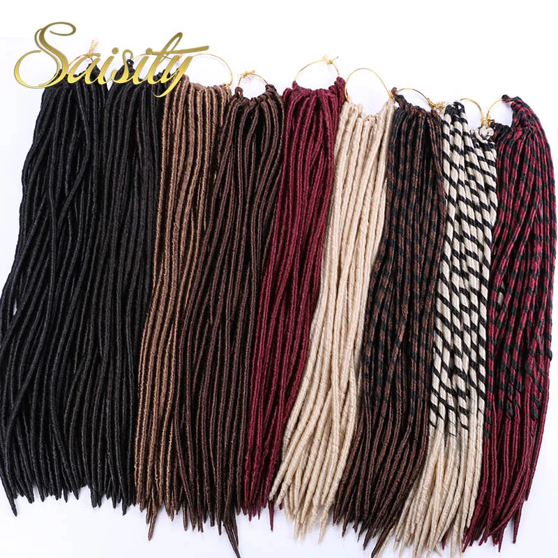 Saisity, на крючках, косички, искусственные локоны в стиле crochet волосы 1" 18" 24 шт./пакет коричневый цвет синтетические волосы плетение волос дреды
