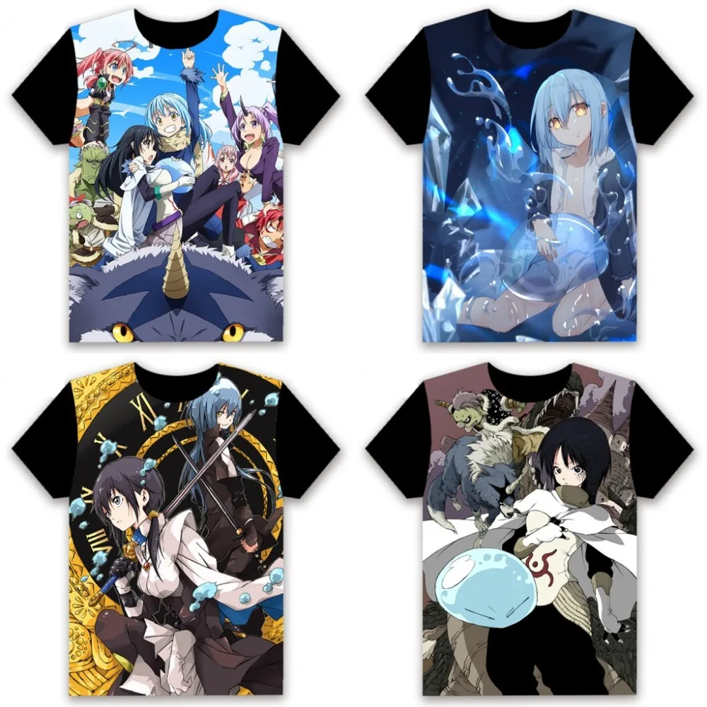 

That Time I Got Reincarnated as a Slime Anime T-Shirts Short Sleeve Manga Rimuru Tempest shuna Benimaru Cosplay Unisex Tees Tops