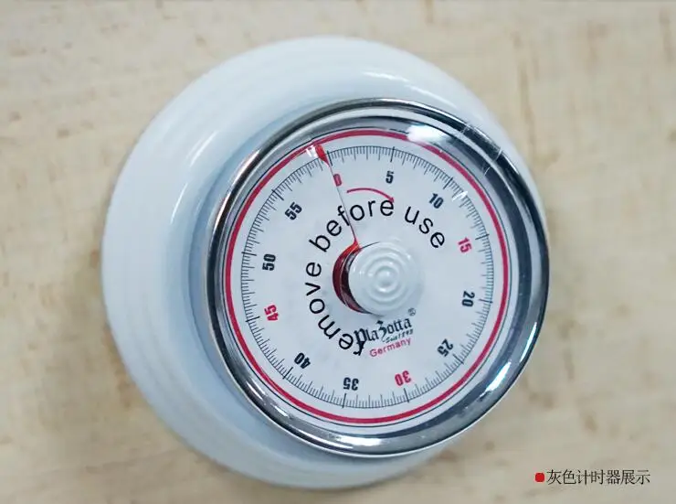 55 минут кухонный таймер механический таймер для приготовления пищи часы для выпечки напоминание нержавеющая сталь ручной обратный отсчет магнитные часы - Цвет: White