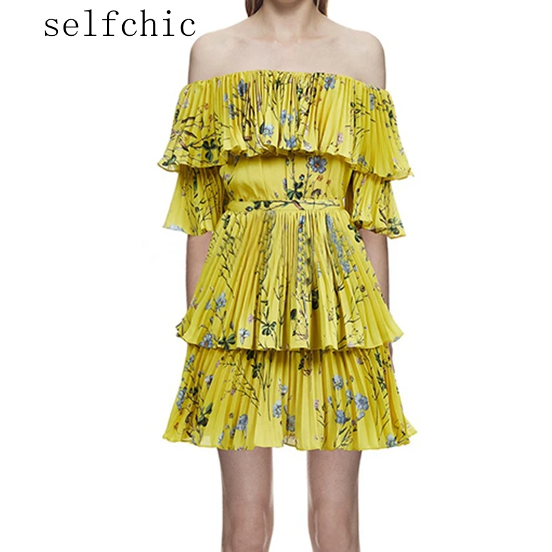 

Floral Pritned Dress Designer 2018 Short Dress Summer Sexy Off Shoulder Dresses