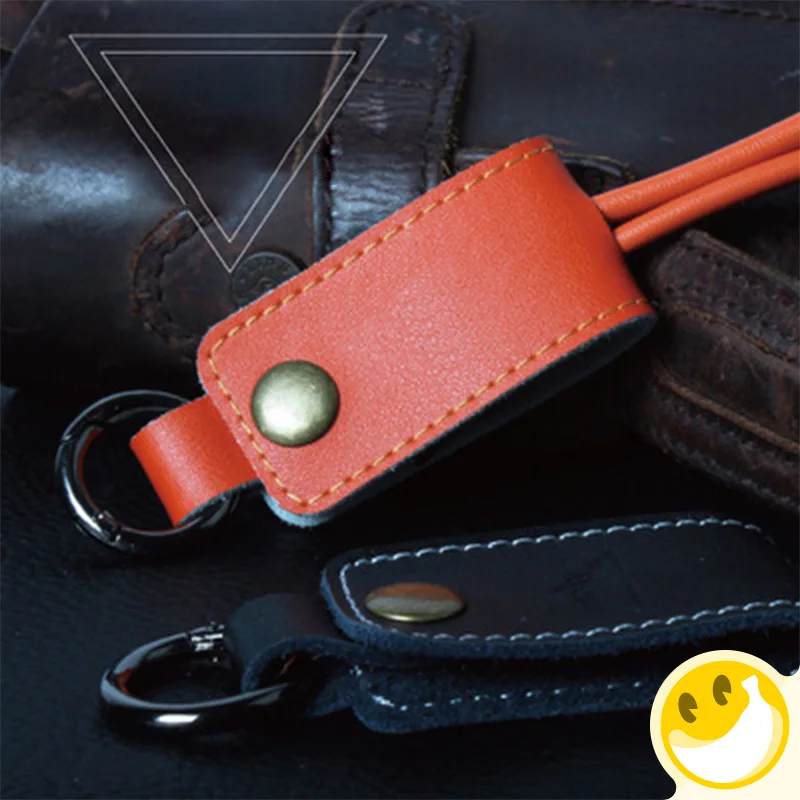Multifunction Leather Headphone Earphone Earbud Cable Tie Cord Wrap Winder Organizer Holder Keychain Key Rings