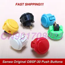 10x New Black 30mm Genuine Original Sanwa OBSF 30 Push Buttons For Arcade Video Game Consoles