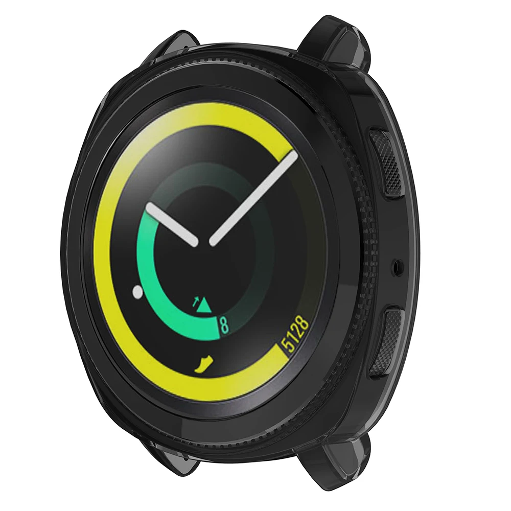 

silicone cover for samsung gear sport watch case smart watch frame Transparent TPU rubber Protective Shell bumper