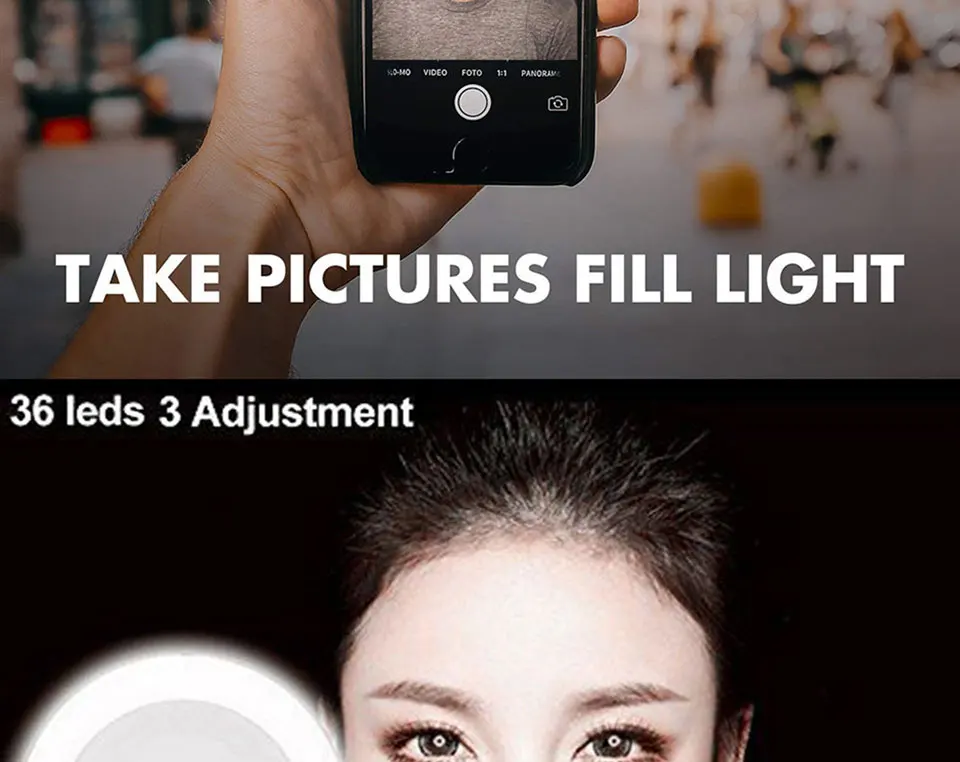 Roreta USB Charge 36 LED Lamps Selfie Night Light For iPhone Lighting 3 Roreta USB Charge 36 LED Lamps Selfie Night Light For iPhone Lighting 3