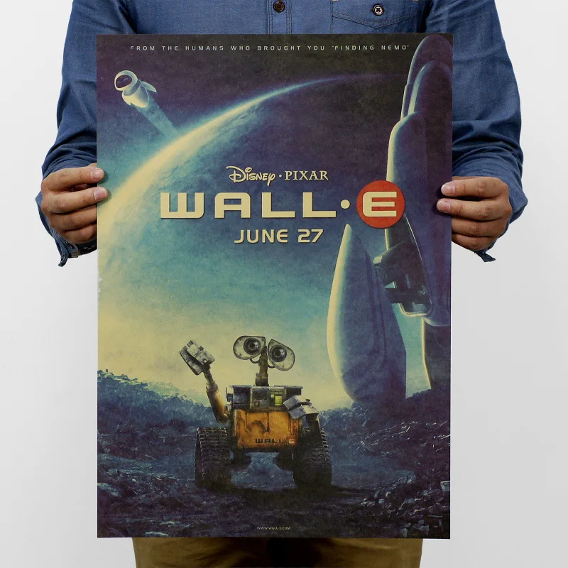 

WALL E Vintage Kraft Paper Classic Movie Poster Map School Wall Office Decoration Art DIY Retro Decor Prints