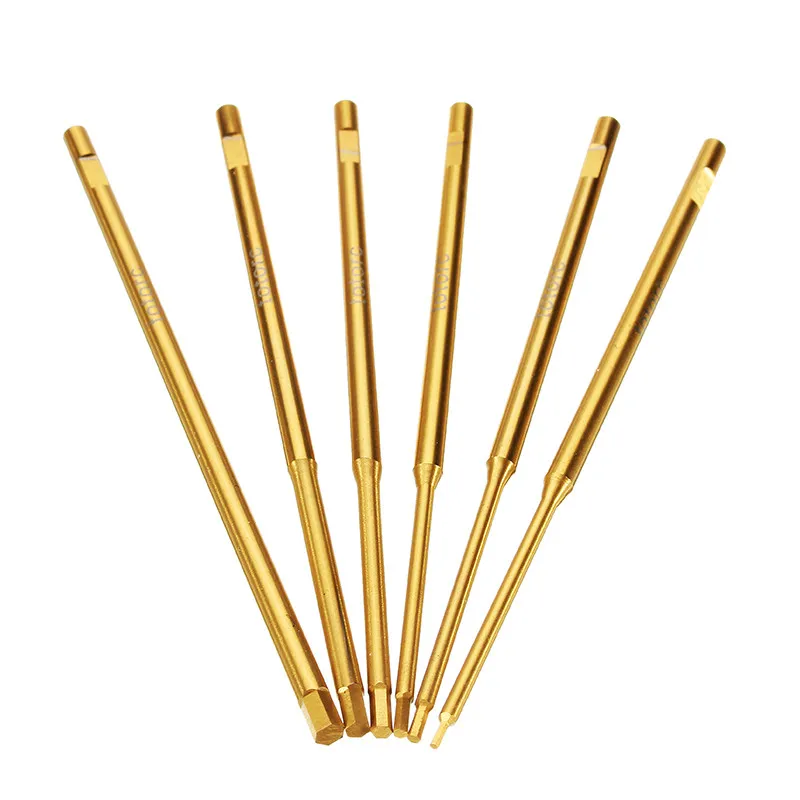 

6Pcs HSS Titanium Hex Driver Screwdriver Replacement Hex Pin 0.9/1.3/1.5/2.0/2.5/3.0mm for RC Racing Drone FPV Quadcopter Repair