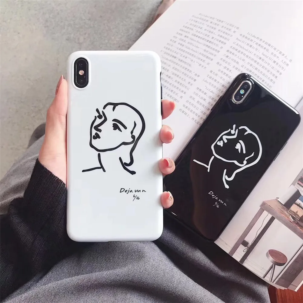 

For Apple iPhone X XS MAX XR Case Luxury Fashion Graffiti Pattern Matte Phone Case For iPhone 6 6s 7 8 Plus Couples Cover Fundas