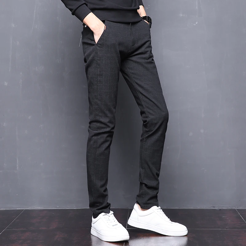 Drizzte мужской костюм брюки корейские повседневные брюки Slim Fit платье брюки для мужчин черный серый бизнес