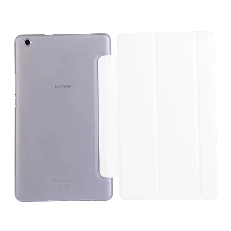 Чехол-накладка для HuaWei Mediapad M3 Lite 8,0, новинка, тонкий Чехол-подставка из искусственной кожи для HUAWEI M3, 8 дюймов, чехол для планшета - Цвет: White