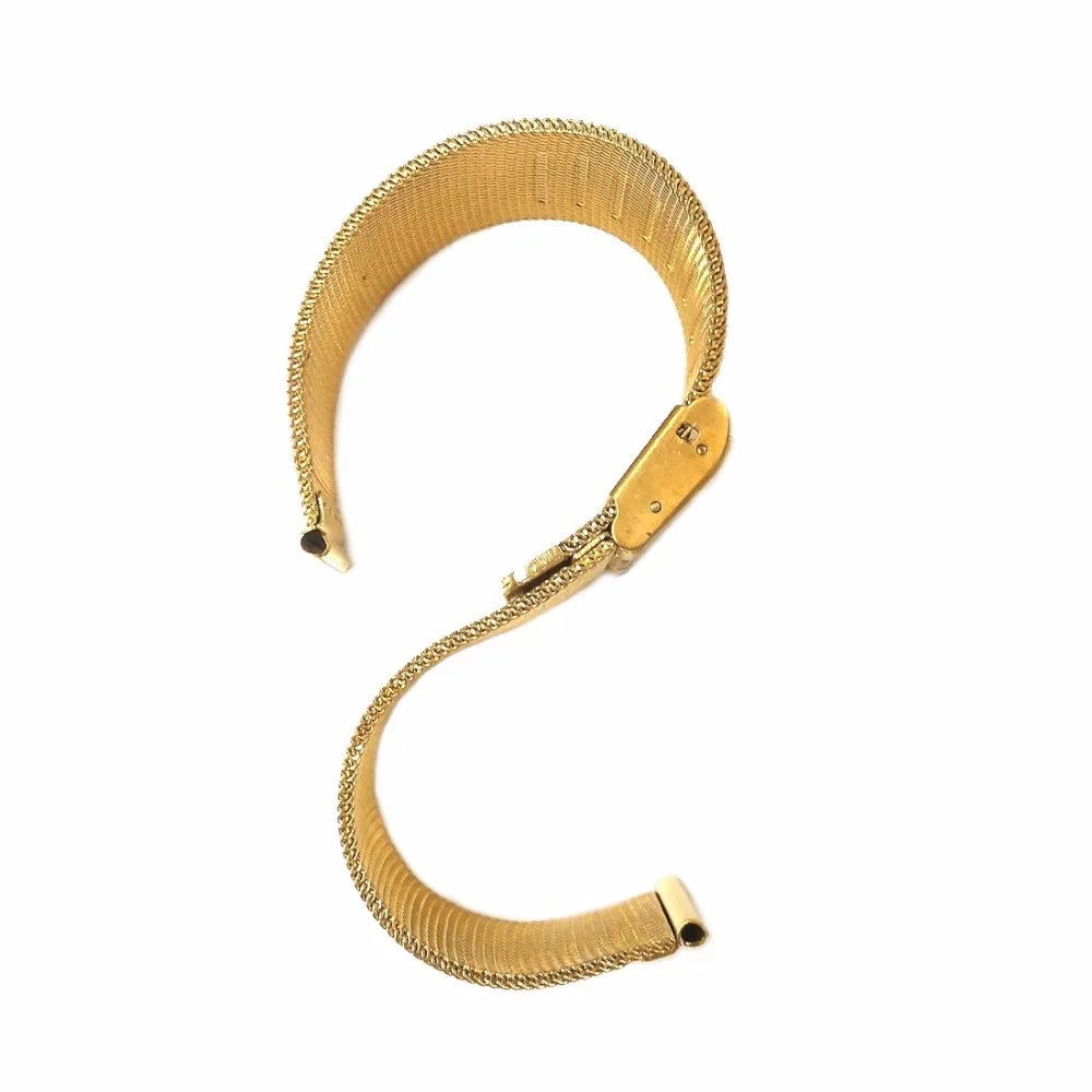 Тонкий Сетчатый браслет из нержавеющей стали 12 мм золотой WB1221C12SB|bracelet band|stainless steel