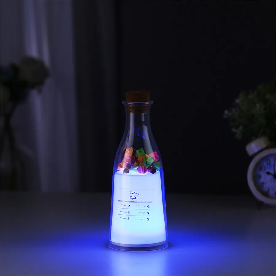 

7 Colors Message Milk Bottle Writing Timing DIY LED Lamp Night Light Novelty USB Desk Table Lamp kids Room Lamp Birthday