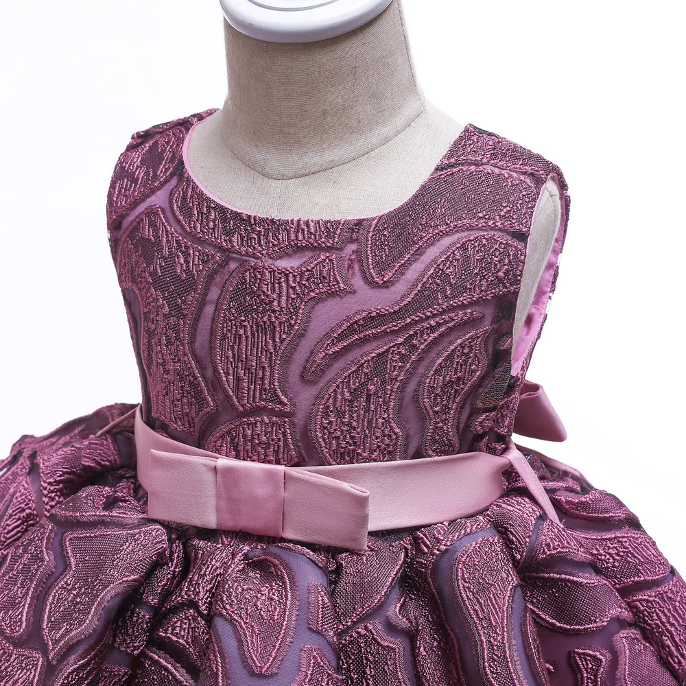 Summer Little Girls Dresses Princess Wedding Party Kids Dress Purple Embroidery Child Evening Clothing For Baby Girls Prom Gowns (4)