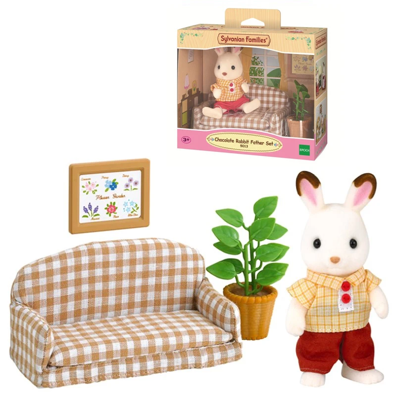 Sylvanian Families кукольный домик мебель фигурка игрушки куклы шоколадный кролик папа Диван Набор#5013