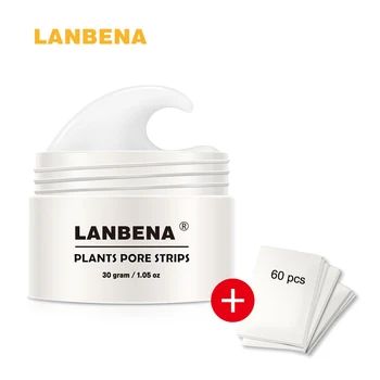 

LANBENA Blackhead Remover Nose Mask Pore Shrink Black Mask Peeling Acne Deep Cleansing Skin Care + 60Pcs Paper