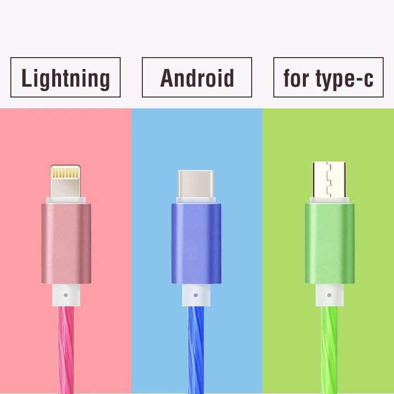 EBL 1 м/2 м мини-светильник USB кабель для type-c светильник ning Android течёт светильник usb кабель-удлинитель мягкий ПВХ кабель для зарядки и передачи данных