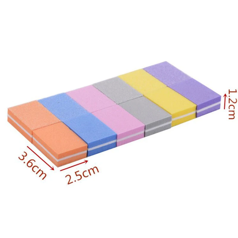 100Pcs Professional Nail Files Sanding Mini Small Purple Buffer Block Buffer Manicure Polish 100/180 Nail Art Sponge Tools