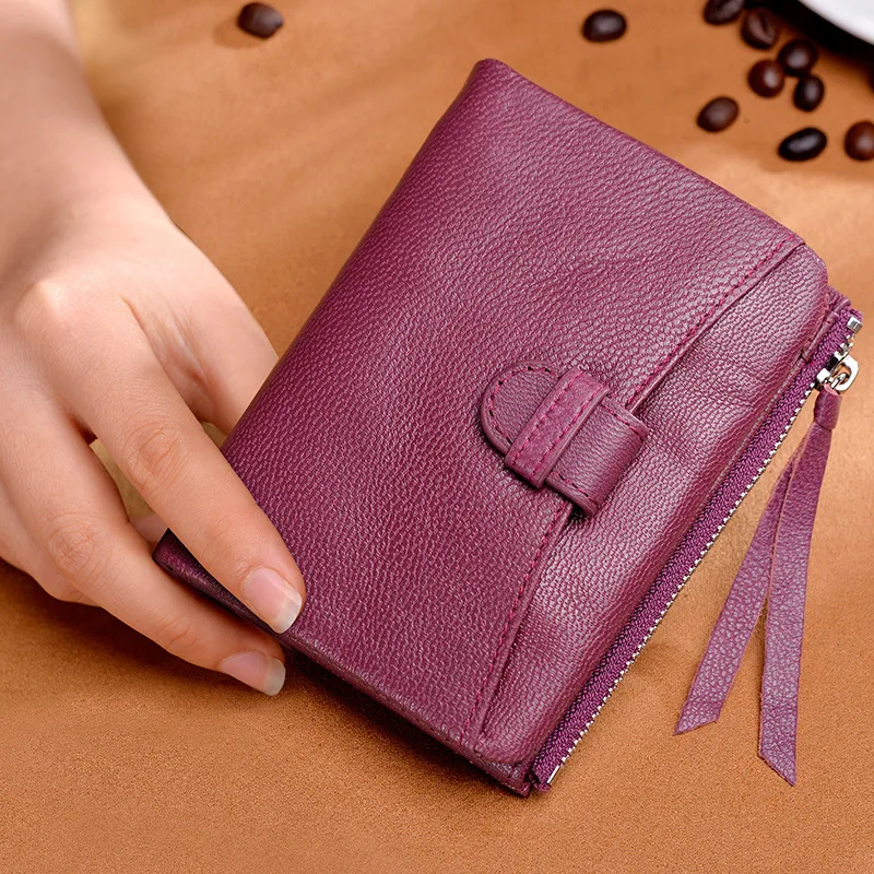

Soft Sheepskin Women Purse Fashion Criedit Card Holder Genuine Leather Coin Purse Women Short Wallet Super Thin Women Purse BK47