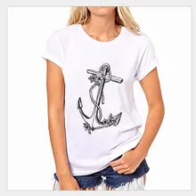 Черный якорь взрыв с коротким рукавом Европейская футболка Беговая футболка