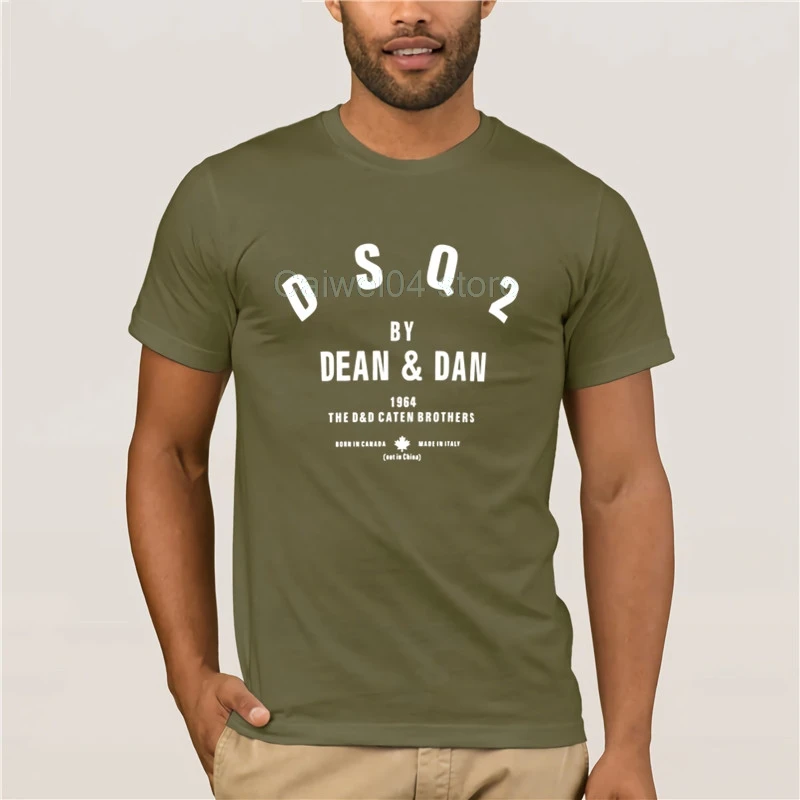 Забавная Мужская футболка, белая футболка, черная футболка, новинка Dsq2, унисекс, Мужская футболка с коротким рукавом, Приталенная футболка, Повседневные базовые футболки - Цвет: army green