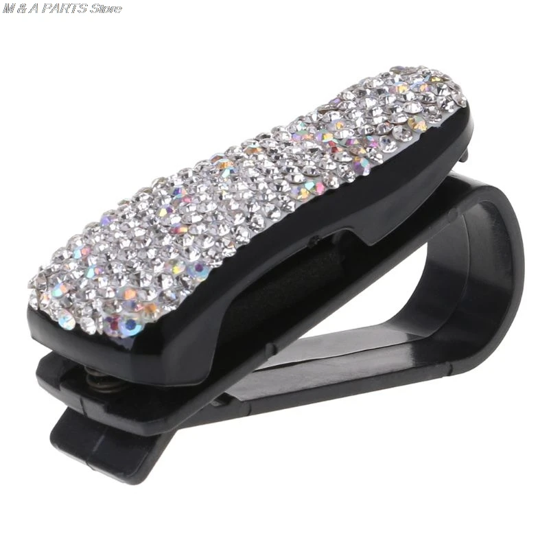 

Auto Fastener Clip Rhinestone Diamond Car Sun Visor Glasses Sunglasses folder Ticket Receipt Card Clip Storage Holder Accessorie