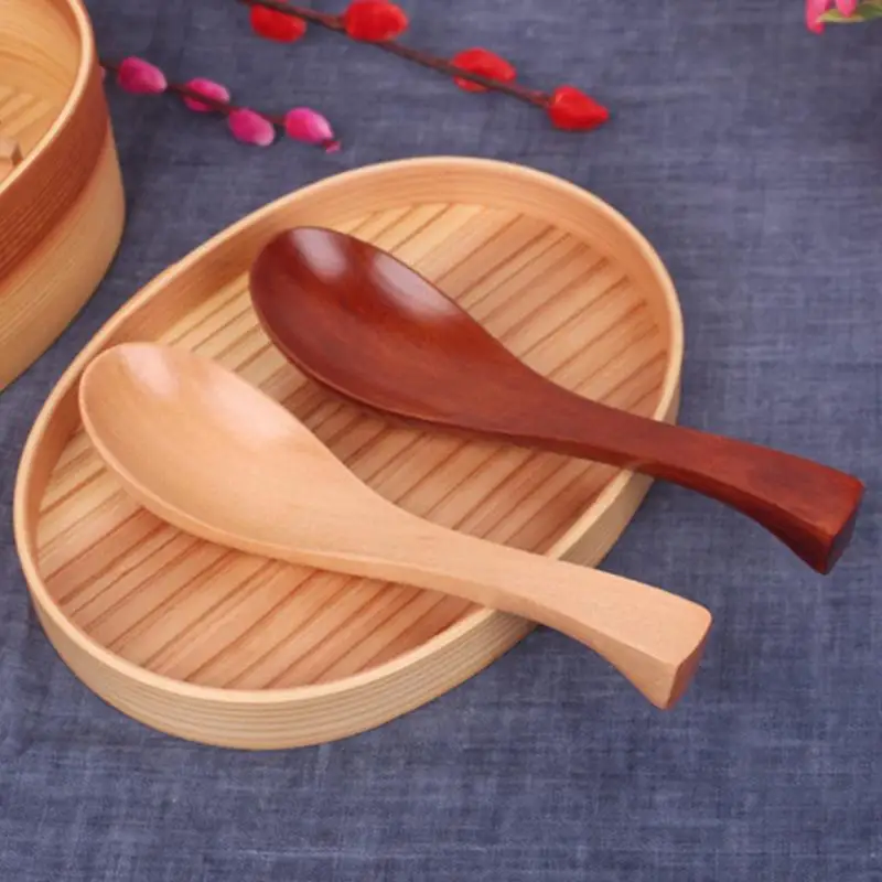 

Wooden Japanese Style Soup Table Spoon Kitchen Gadget Eco-friendly Natural Wood Spoon