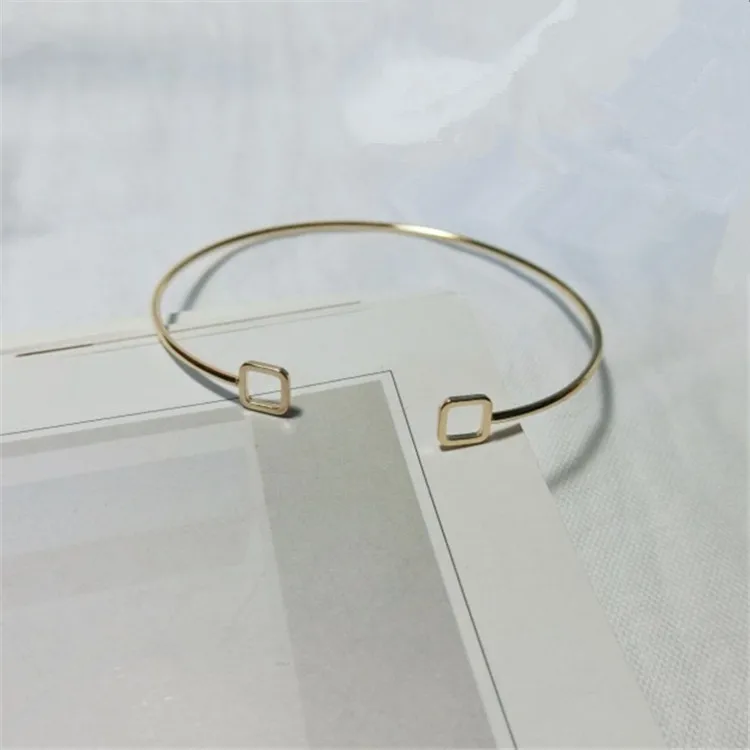 

10pcs Hollow Geometric triangle square Smooth Bangle metal Bracelet Jewelry