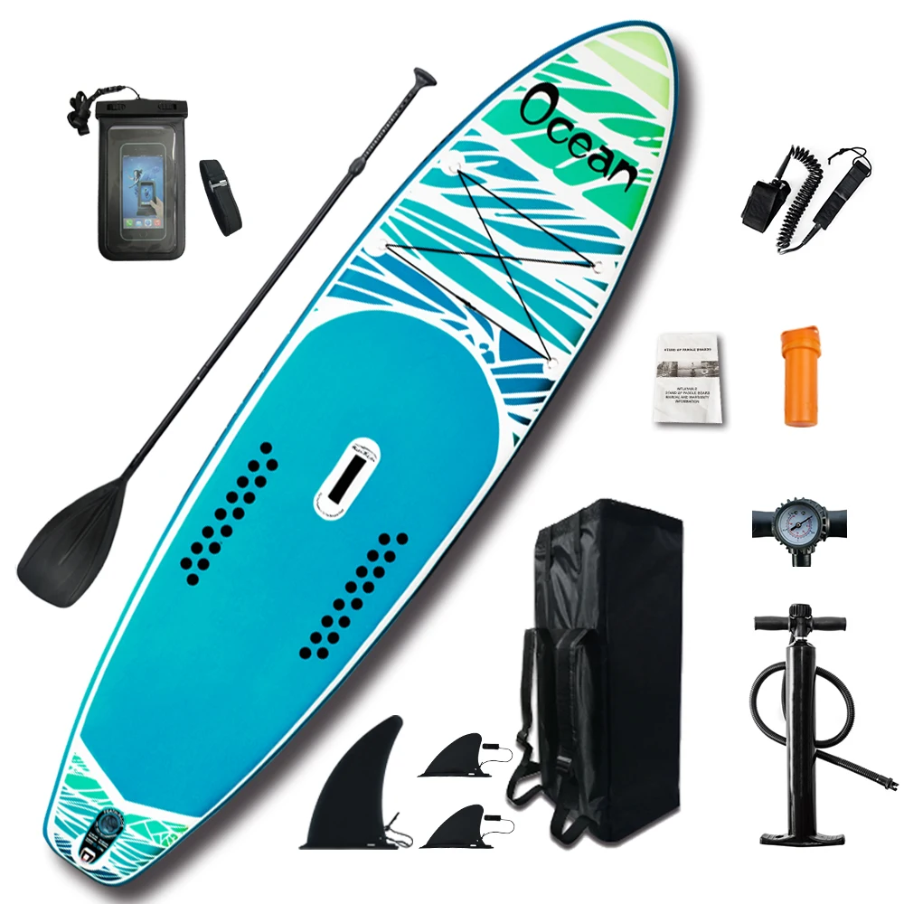 

Inflatable Stand Up Paddle Board Sup-Board Surfboard Kayak Surf set 10'6"x33''x6''with Backpack,leash,pump,waterproof bag