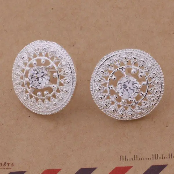 

AE389 Hot 925 sterling silver earrings , 925 silver fashion jewelry , cyclic annular inlaid stone /cjgalana atiajkpa
